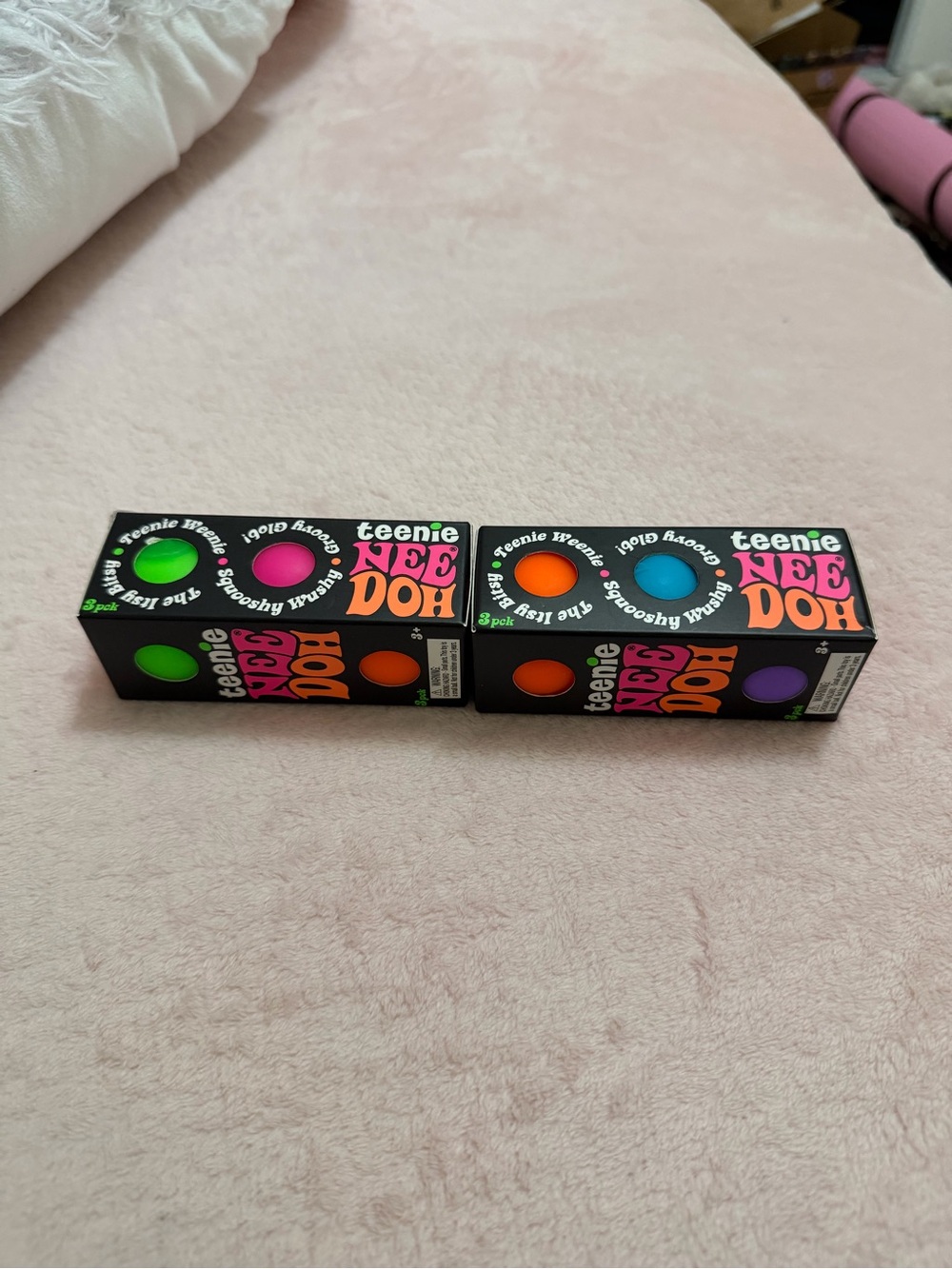 BUNDLE 2 Teenie NeeDoh Groovy globs 3 pack (green, pink, blue, purple & 2 oran